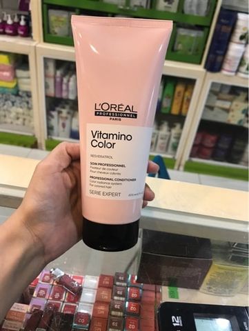 L'OREAL_Dầu Xả Bền Màu Tóc Nhuộm Vitamino Color 200ml (Hồng)