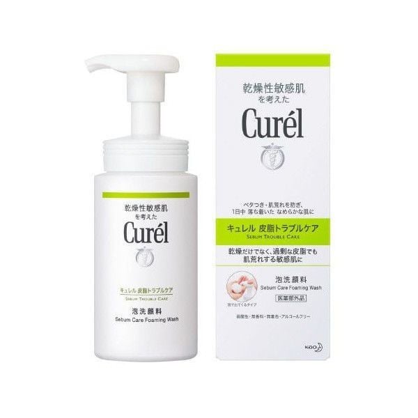 CUREL_Sữa Rửa Mặt Dạng Bọt Dành Cho Da Dầu 150ml (Xanh Lá)