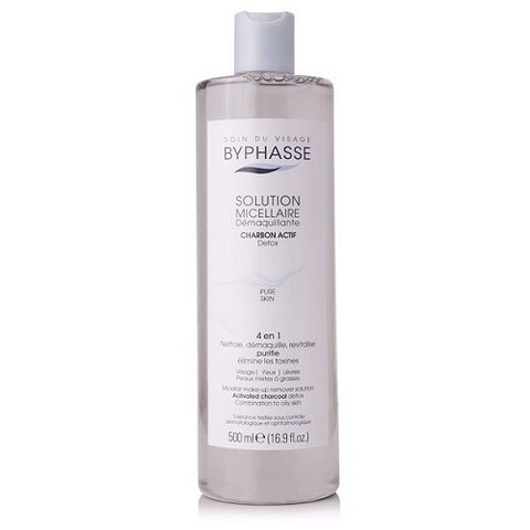 BYPHASSE_Nước Tẩy Trang Micellaire Pure Skin Than Hoạt Tính 500ml
