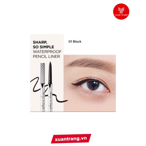 CLIO_Chì Kẻ Mắt Sharp, So Simple Waterproof Pencil Liner #01 Black