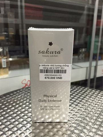 SAKURA_Kem Chống Nắng Nhũ Tương Chống Nắng Vật Lý Spf 50+ Pa++++ 60G