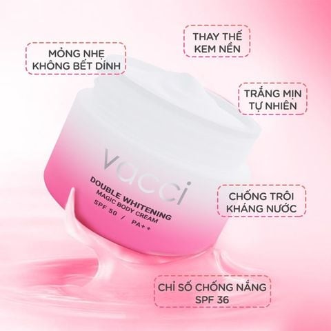 VACCI_Kem Dưỡng Trắng Da Toàn Thân Double Whitening Magic Body Cream 160ml