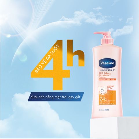 VASELINE_Dưỡng Thể Healthy Bright Sun + Pollution Protection SPF24 PA++ 350ml