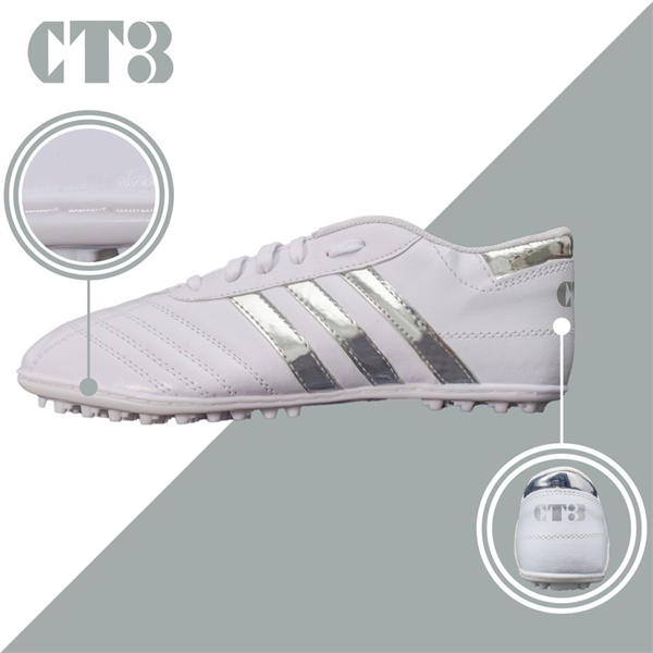 Giày ba sọc CT3 - trắng - sọc bạc