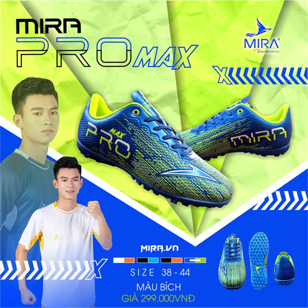Giày Bóng Đá MIRA Pro Max TF xanh bích