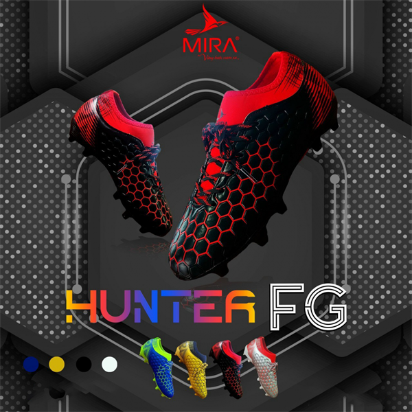 giày bóng đá S11 Mira Hunter - đen đỏ