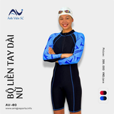 Bộ Đồ Bơi Liền Thân Ánh Viên Tay Dài - Xanh biển