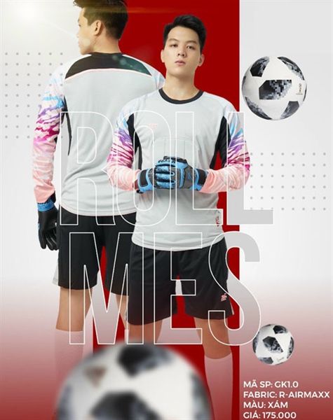 Bộ thủ môn Riki Rollmess - xám