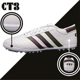 Giày ba sọc CT3 DA NHĂN - trắng - sọc đen