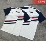 Áo cầu lông Yonex mè lỗ kim 4C - trắng sọc đen