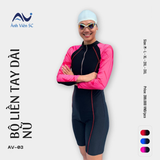 Bộ Đồ Bơi Liền Thân Ánh Viên Tay Dài - Hồng