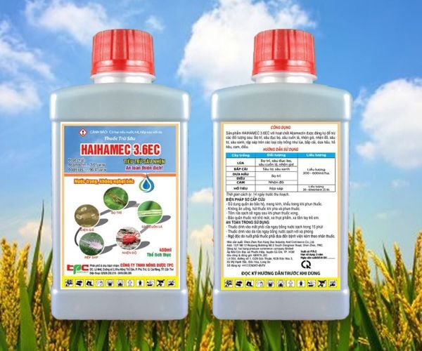 Thuốc trừ sâu Haihamec 3.6EC - Abamectin 3.6 nước trong 450ml: Sâu cuốn lá, bọ trĩ, nhện gié, Sâu phao đục bẹ, nhện đỏ, rệp sáp