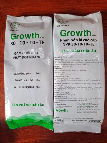 (500gam) Growth 30-10-10 +TE: phân bón lá cao cấp, nhập của Châu Âu - đâm chồi khỏe, phát đọt nhanh, bung đọt mạnh
