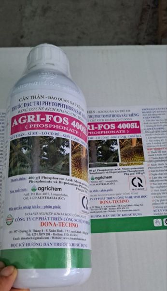 Agri-Fos 400SL 1 lít, agri fos 400SL - phosphonate: nứt thân, xì mủ, lở cổ rể, khô cành, thối quả