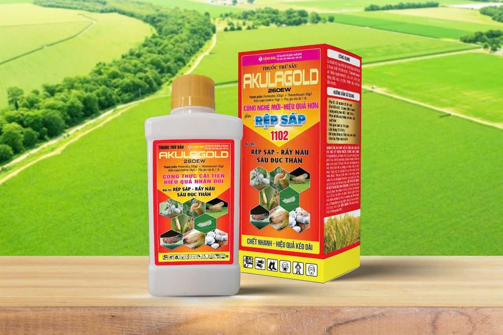 (Chai 450ml) Akulagold 260EW, RỆP SÁP 1102:  đặc trị rệp sáp cà phê, rệp sáp sầu riêng, rệp sáp ổi, rầy phấn trắng lúa, bọ trĩ, sâu đục thân, muỗi hành lúa
