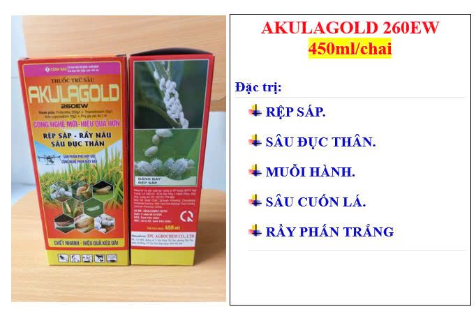 Các sản phẩm trị sâu đục thân, rầy phấn trắng và bọ trĩ lúa