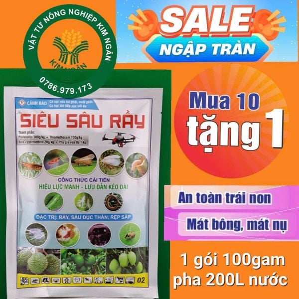 Akulagold 420WP, siêu sâu rầy 100gam: diệt trứng rầy, rệp sáp, sâu đục thân, kiến, rầy xanh, rầy phấn trắng, bọ trĩ
