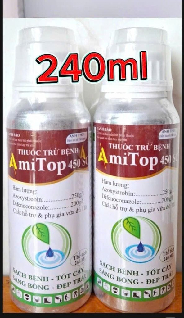 Thuốc trừ bệnh Amitop 450SC trừ bệnh đốm lá, sương mai, thán thư, thối trái trên rau màu, khổ qua, bầu bí dưa chuột, dưa leo, phóng đọt, mập đọt, không nóng