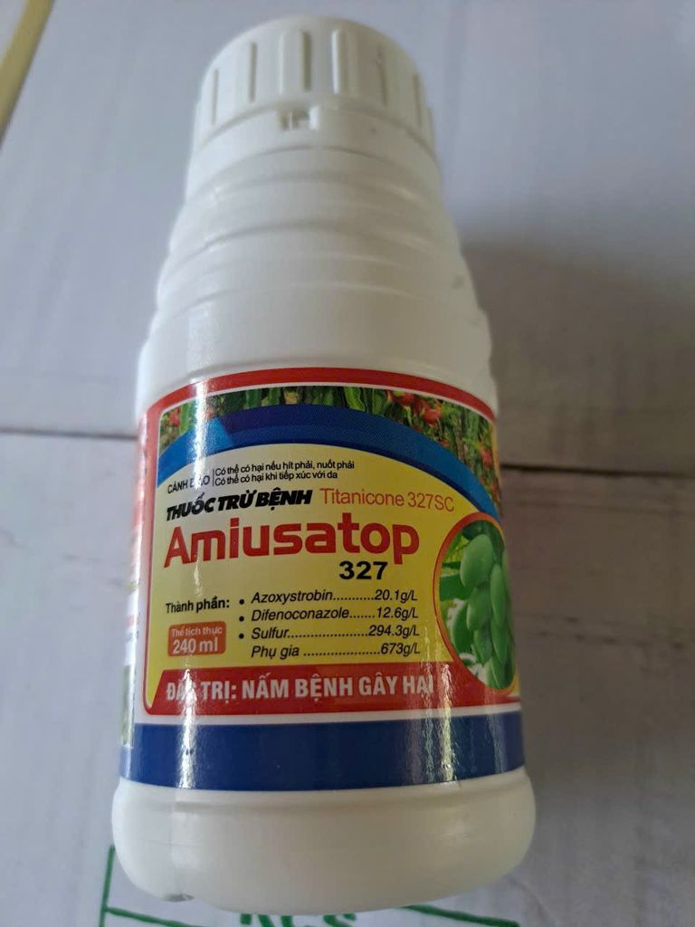 (240ml) Thuốc Trừ Bệnh Amiusatop 327SC, Titanicone 327SC công ty Naka Nhật Bản: nấm hồng, lem lép hạt, khô vằn, vàng lá lúa - thán thư, rỉ sắt, đốm vòng