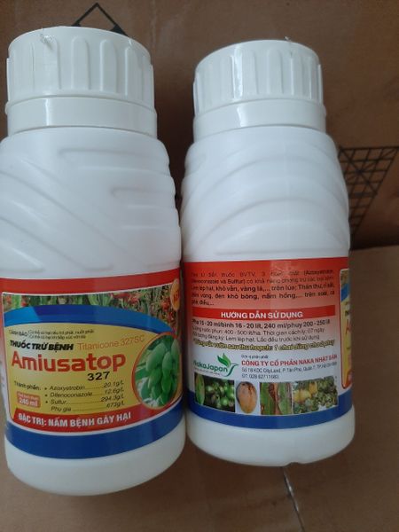 (240ml) Thuốc Trừ Bệnh Amiusatop 327SC, Titanicone 327SC công ty Naka Nhật Bản: nấm hồng, lem lép hạt, khô vằn, vàng lá lúa - thán thư, rỉ sắt, đốm vòng