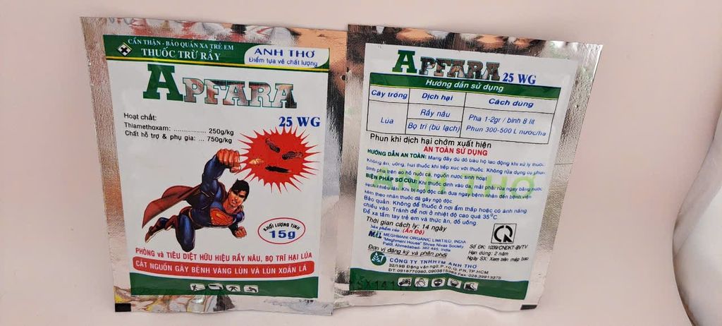 Thuốc trị bọ trĩ trên lúa, diệt sạch bọ trĩ lúa: gói apfara 25wg, gói Nofara 35wg 25gam, zathy 25gam, akulagold 420wp, siêu sâu rầy 100gam