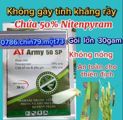 (Lúa) Gói AT Army 50SP 30gam - Trừ rầy nâu, rầy phấn trắng, bọ xít trên lúa, Nitenpyram 50%