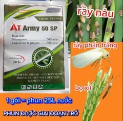 (Lúa) Gói AT Army 50SP 30gam - Trừ rầy nâu, rầy phấn trắng, bọ xít trên lúa, Nitenpyram 50%