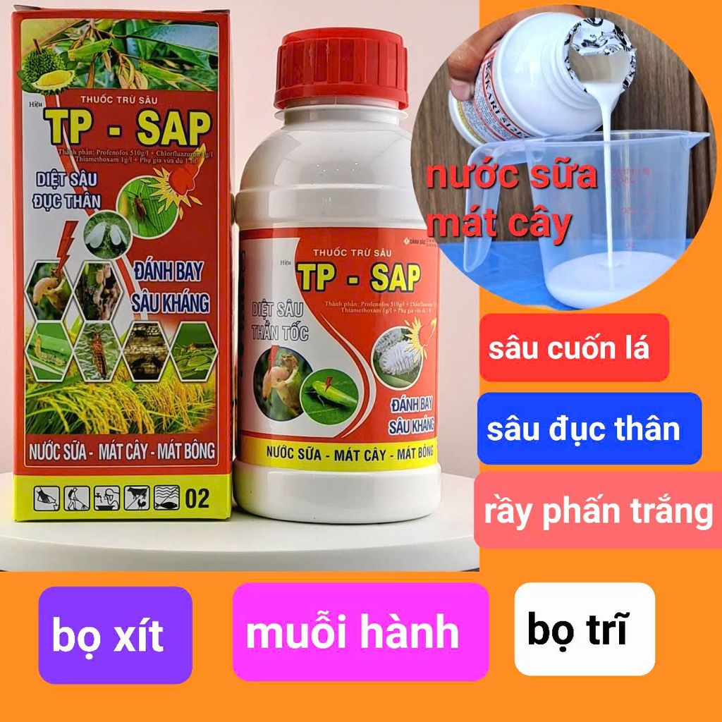 (240ml - 400ml) TP SAP, Bakari 512EC 400ml: trừ sâu đục thân, sâu cuốn lá lúa, bọ trĩ, bọ xít, rầy phấn trắng, sâu phao đục bẹ, sâu keo, sâu đàn
