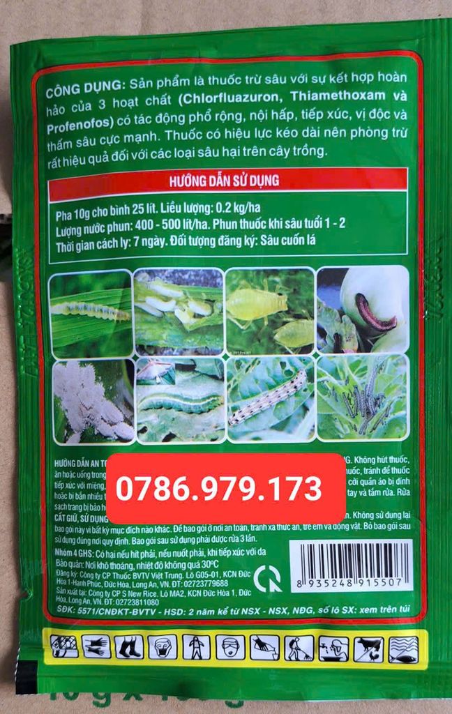 Thuốc Trừ Sâu Bakari 430WP 10gr: Với 3 Hoạt Chất phòng trừ sâu ăn lá và côn trùng chích hút, Bọ Trĩ - Rầy - Rệp Sáp - Nhện Đỏ - Ruồi đục quả
