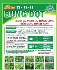 (50gam) Phân bón lá 33-11-11: siêu bung đọt, kích mập đọt, đâm chồi mạnh, phóng đọt mạnh
