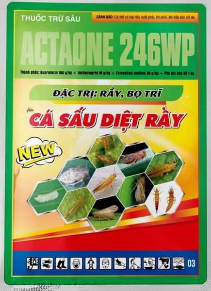 Cá sấu diệt rầy 100g (Actaone 246WP) - trừ rầy nâu, rầy xanh, rầy phấn trắng, rầy mềm, rầy bông, rệp sáp, bọ trĩ, bọ nhảy, bọ rùa.