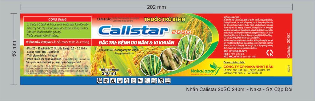 (Phun 5 bình = 5 công) Cặp đạo ôn vi khuẩn naka japan, Vieteam Calistar, 5 Trong 1