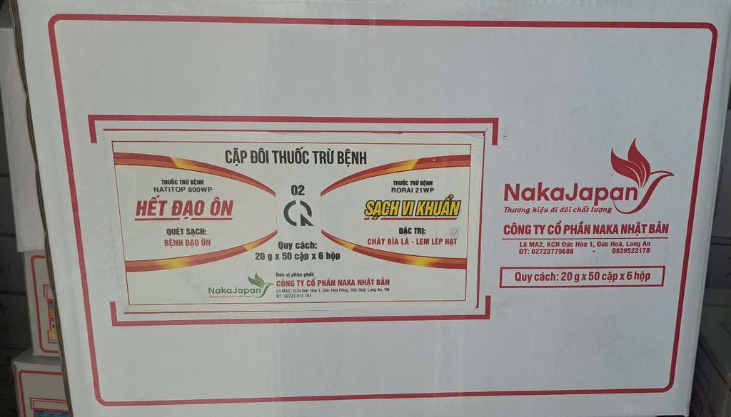 (20gr/gói) Cặp đôi trừ bệnh đạo ôn vi khuẩn, cháy bìa lá lúa, lem lép hạt NATITOP 800WP & RORAI 21WP