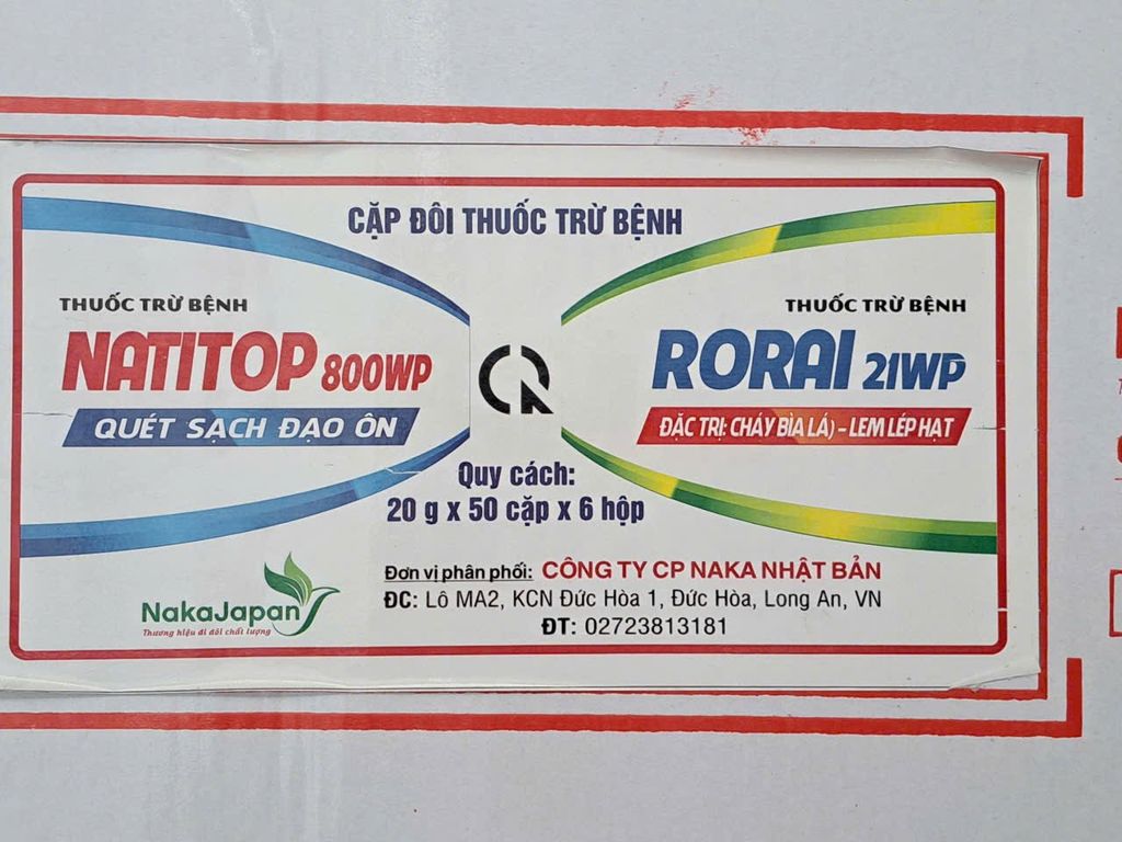 (20gr/gói) Cặp đôi trừ bệnh đạo ôn vi khuẩn Naka Japan, Giúp Cây Xanh Mướt - Sạch Bệnh Đạo Ôn - Cháy Bìa Lá - Lem Lép Hạt lúa