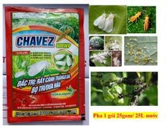 (25gam) Chavez 600wp 25gam, diệt Rầy Cánh Trắng, Bọ Trĩ dưa hấu, Rầy Xanh, Rệp sáp, Rệp muội, rệp vảy, muỗi hành ( Acetamiprid, Buprofezin, Fenobucard)