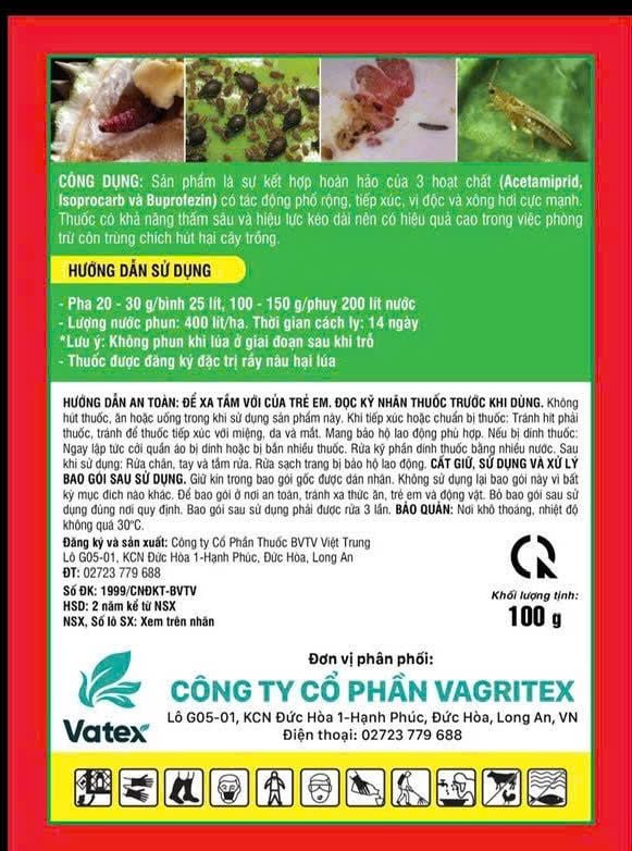 ( 100G) Thuốc trừ sâu CHESONE 300WP: đặc trị bọ xít muỗi hại điều, bọ trĩ, phấn trắng, rầy, rệp sáp, và rệp muội, rầy xanh