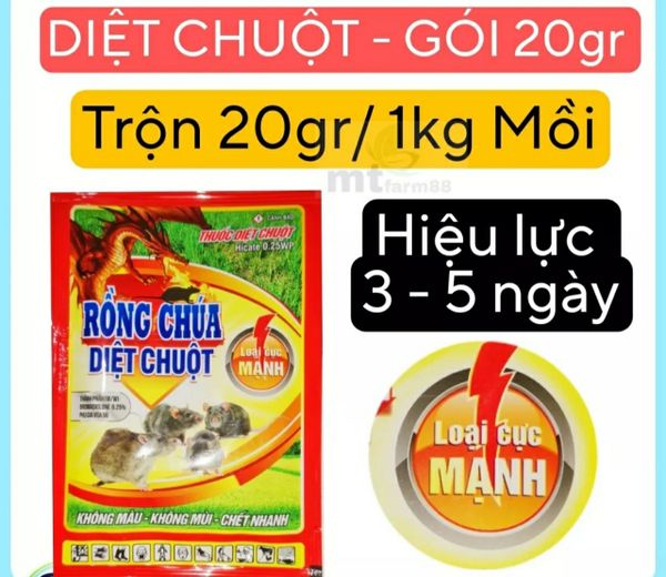 (20gam) HICATE 0.25WP, hiệu Rồng Chúa Diệt chuột Naka - Bromadiolone 0.25%: Dẫn dụ kích thích chuột ăn bã mồi, chuột chết nhanh