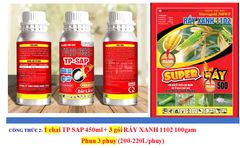 combo trừ rệp sáp, rầy mềm, diệt kiến, rầy phấn trắng, bọ trĩ, côn trùng chích hút gây hại sầu riêng