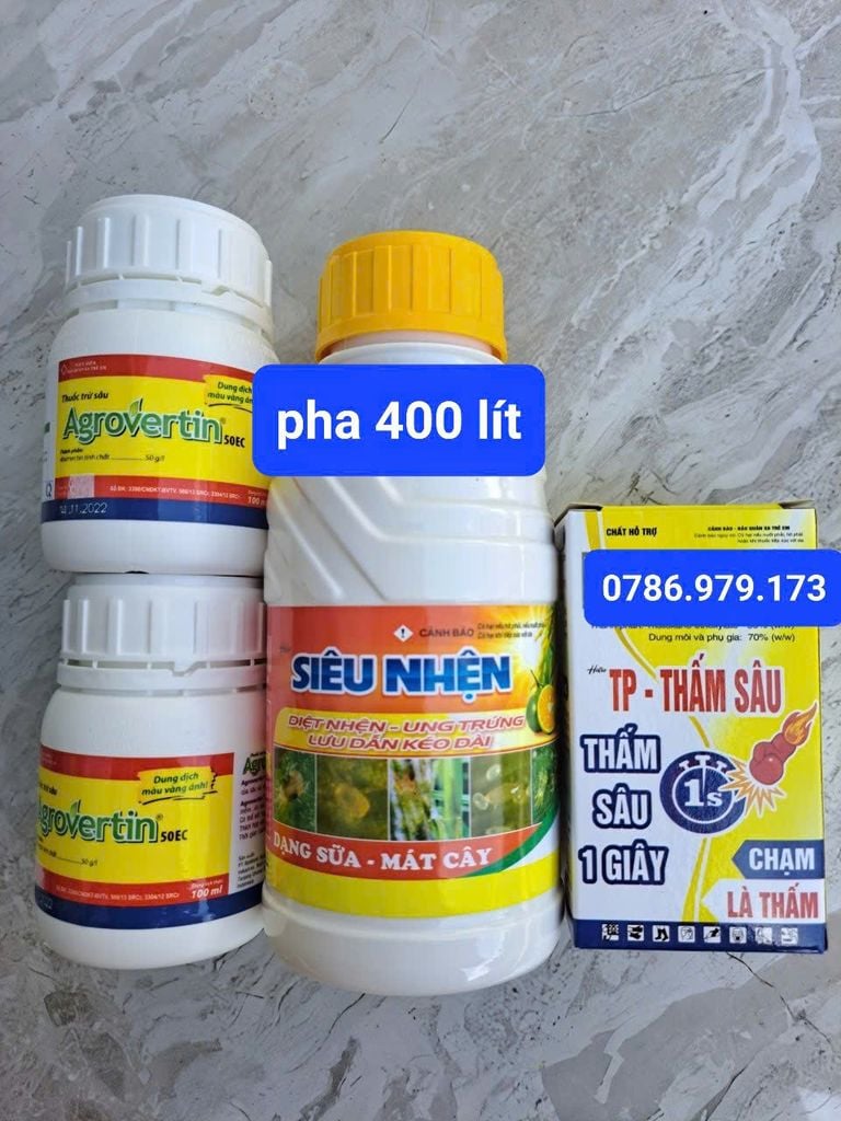 Diệt sạch nhện đỏ, nhện kháng, bọ trĩ, sâu ăn bông, mát bông, không nóng trái. gây ung trứng