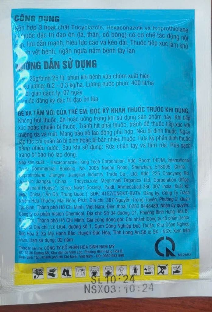 (30gam) Đặc trị bệnh đạo ôn NOFADA 822WP hiệu Đạo Ôn TPC -  gồm 3 Hoạt chất mạnh mẽ dứt điểm đạo ôn lá, đạo ôn cổ bông