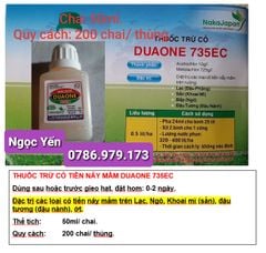 (50ml) Thuốc trừ cỏ TIỀN NẢY MẦM - Duaone 735EC: trừ cỏ màu, trừ cỏ mầm, trừ hạt cỏ trong đất