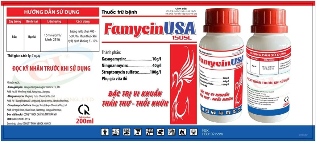 Combo (Famycin+siêu sạch bệnh 1102) thuốc phòng trừ bệnh thối cuống, thối trái, thối nhũn - bạc lá, cháy bìa lá trên cây ăn trái, trên sầu riêng