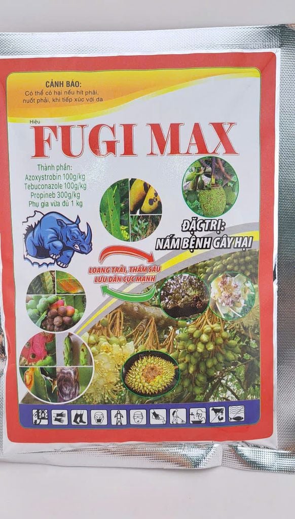 (25gam, 100gam) Thuốc trừ nấm bệnh Fugi max, Amisupertop 500wp: trị bệnh gỉ do nấm, thối củ, ghẻ sẹo, loét, thối quả, thán thư, vàng lá chín sớm, lem lép hạt, khô vằn