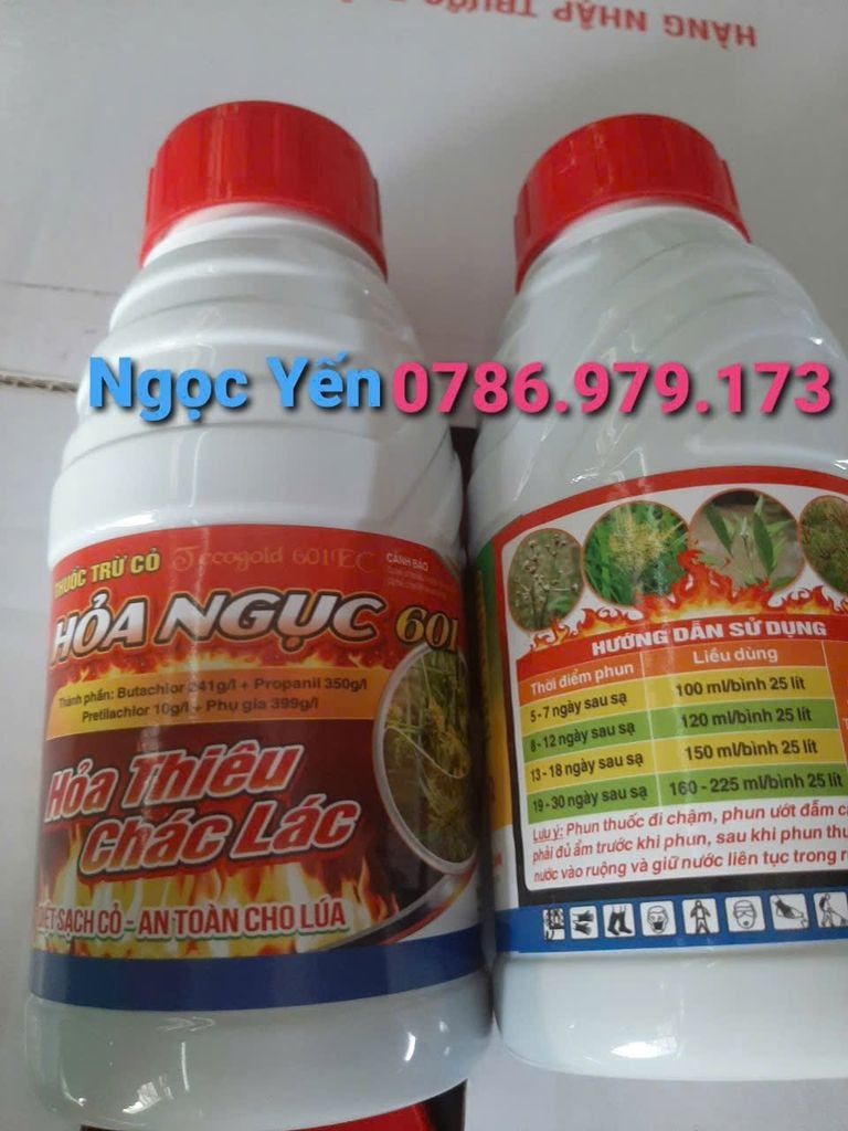 Hỏa ngục 450ml, TECOGOLD 601EC: Đặc trị cỏ chác lác, cỏ đuôi phụng, cỏ lồng vực, cỏ chác, cỏ lác, rau mác, rau bợ…..