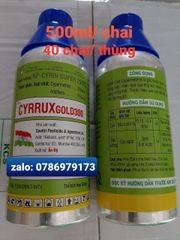 (500ml & 1L) Cyrux Gold 300Ec 1 lít, Np-Cyrin Super 250Ec 1L: trừ Sâu đầu đen hại dừa, sâu cuốn lá lúa, sâu xanh hại đậu tương, rệp sáp cà phê