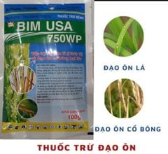 BIM USA 750WP đặc trị đạo ôn lá, đạo ôn cổ bông hại lúa - Gói 100gam
