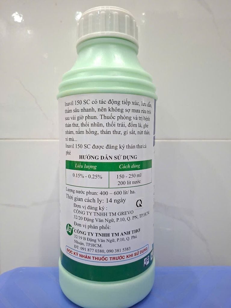 Trừ bệnh nấm hồng trên sầu riêng, nấm hồng gây hại cây cà phê, nấm hồng trên chanh, cam, quýt, bưởi, hiệu sạch bệnh 1102 1L phun 400-600L nước