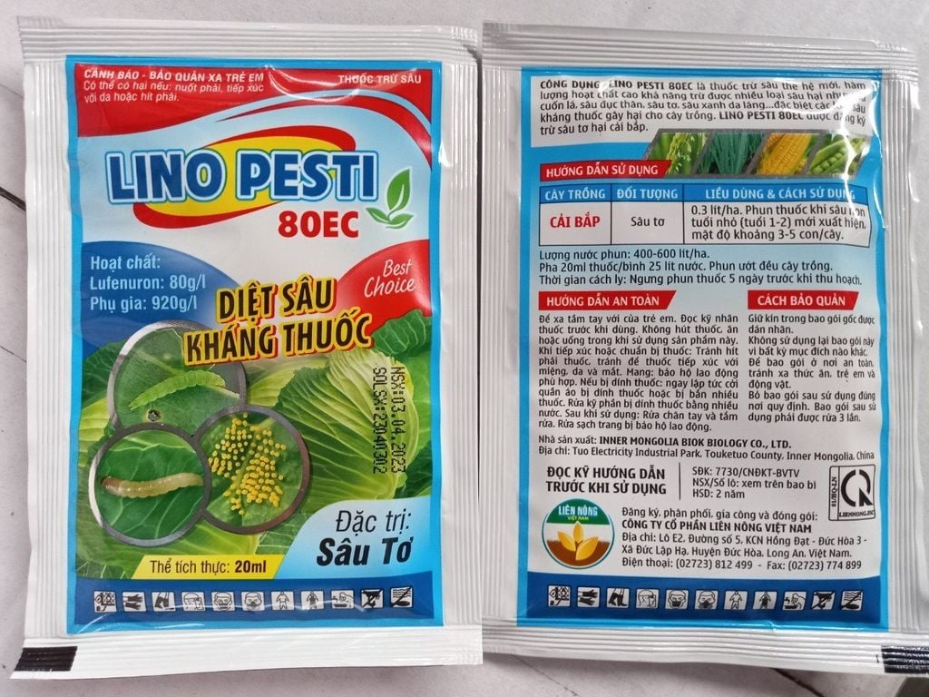 Lino pesti 80EC 20ml - Quản lý sâu tơ trên bắp cải