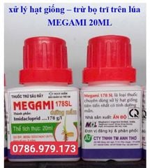Thuốc xử lý giống, trộn giống Megami 178sl 20ml như Cruiser Plus: xử lý giống, trừ bọ trĩ trên lúa