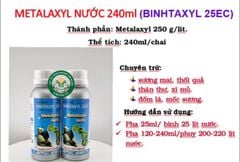 Combo Phòng trừ bệnh thối trái sầu riêng - pha 200L nước, Metalaxyl nước, BINYVIL 70WP - Mancozeb + Fosetyl-aluminium